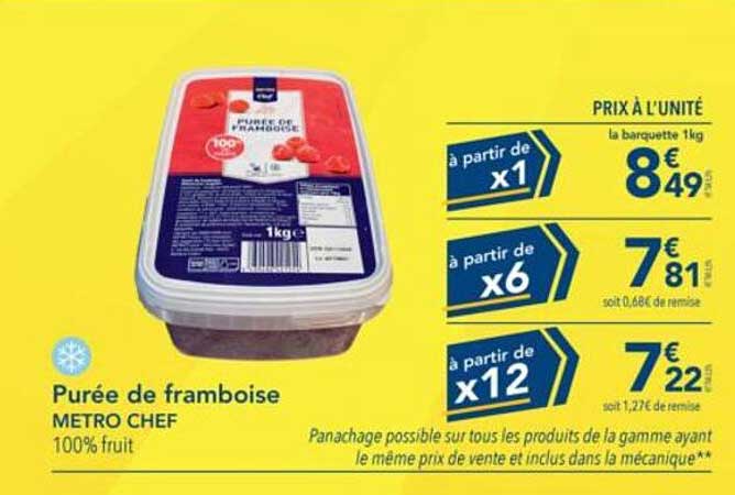 Purée de framboise METRO CHEF 100% fruit