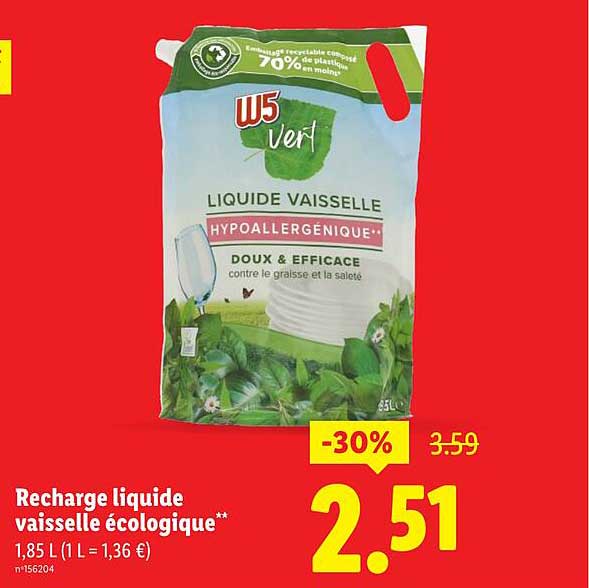 Recharge liquide vaisselle écologique**