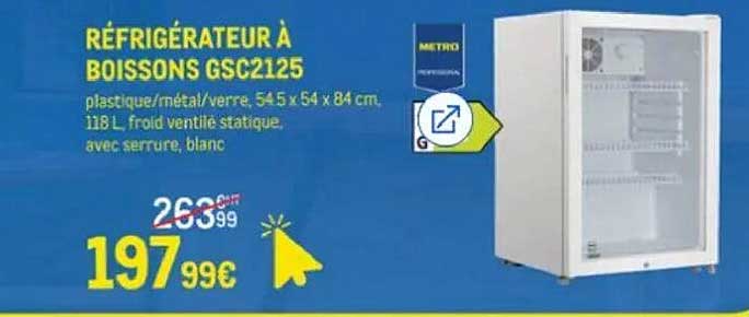 RÉFRIGÉRATEUR À BOISSONS GSC2125
