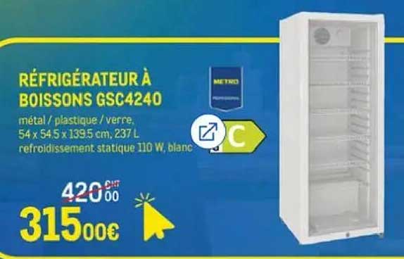 RÉFRIGÉRATEUR À BOISSONS GSC4240