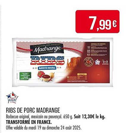 RIBS DE PORC MADRANGE