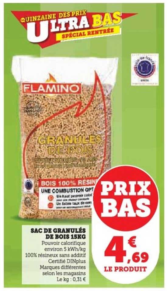 SAC DE GRANULÉS DE BOIS 15KG
