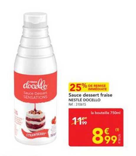 Sauce dessert fraise NESTLÉ DOCELLO