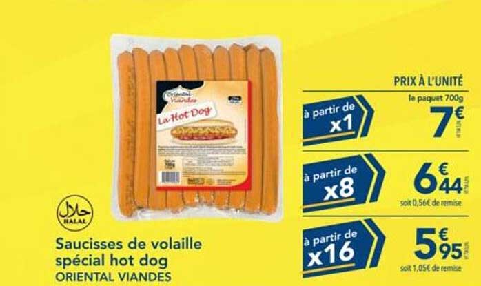 Saucisses de volaille spécial hot dog