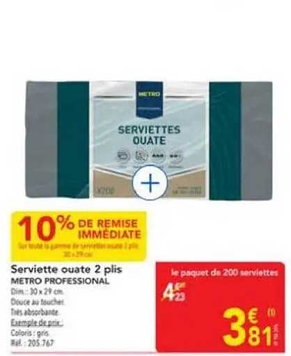 Serviette ouate 2 plis METRO PROFESSIONAL