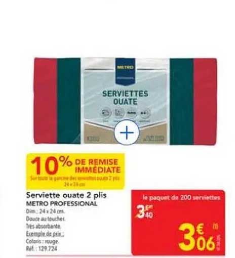 Serviettes ouate 2 plis METRO PROFESSIONAL