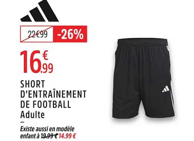 SHORT D’ENTRAÎNEMENT DE FOOTBALL Adulte