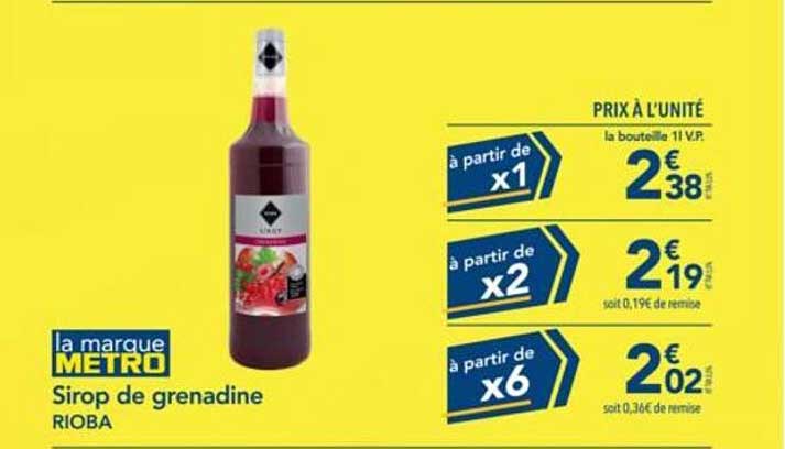 Sirop de grenadine RIOBA