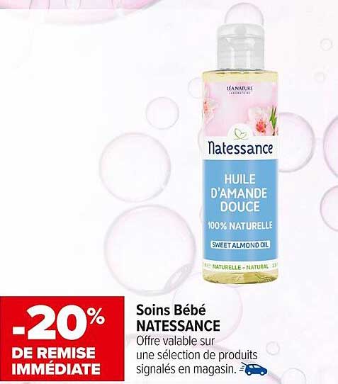 Soins Bébé NATESSANCE - Huile d’Amande Douce 100% Naturelle