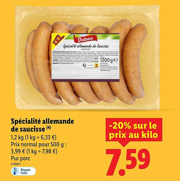 Spécialité allemande de saucisse