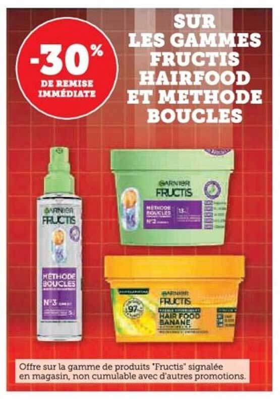 SUR LES GAMMES Fructis Hairfood ET METHODE BOUCLES