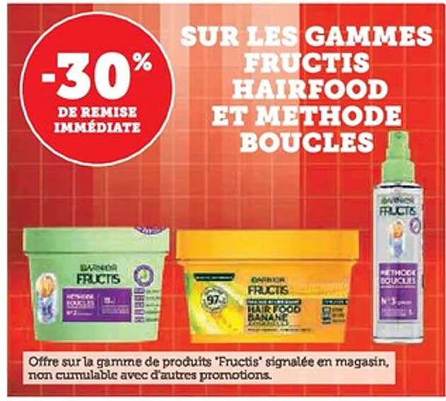 SUR LES GAMMES FRUCTIS HAIRFOOD ET METHODE BOUCLES