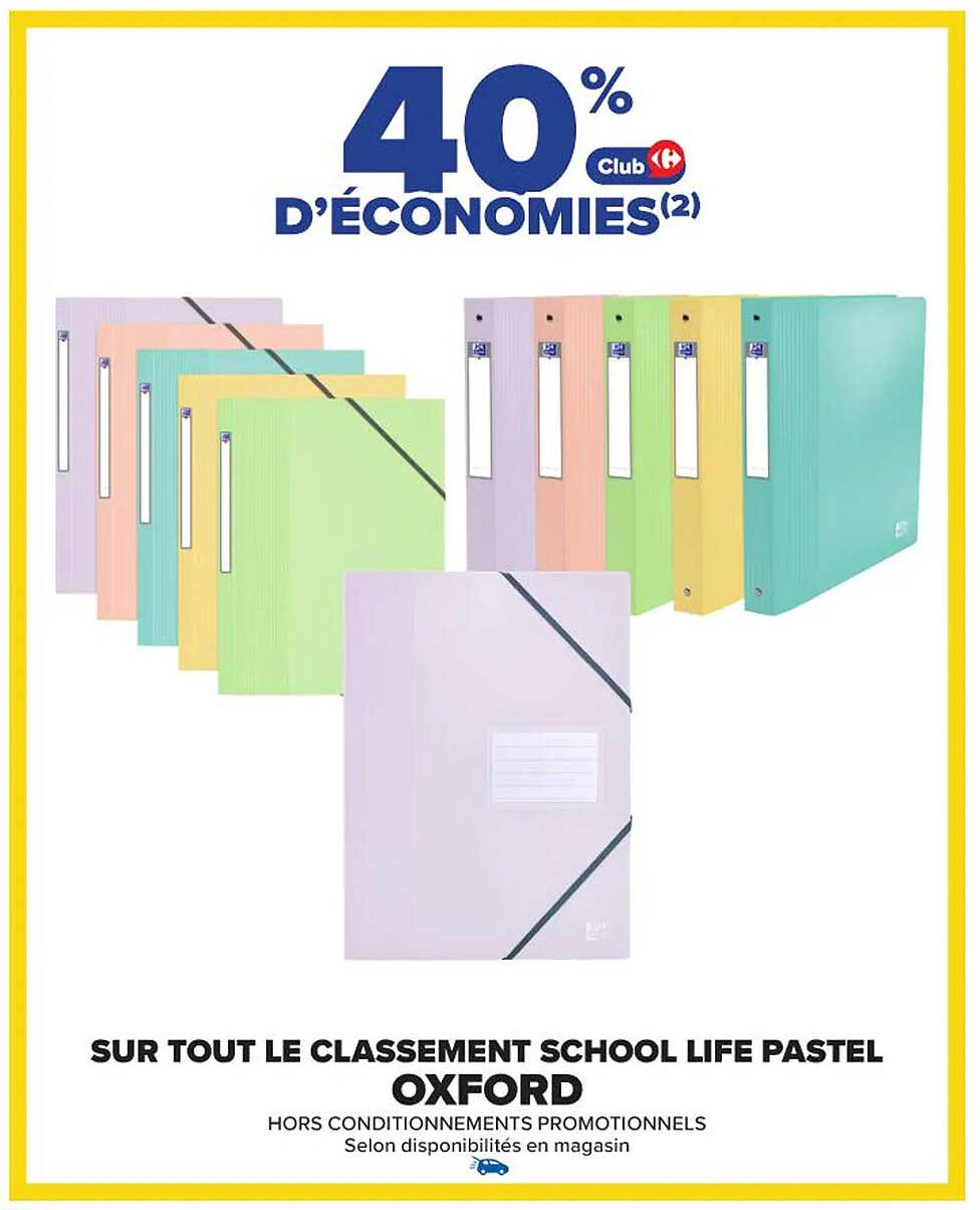 SUR TOUT LE CLASSEMENT SCHOOL LIFE PASTEL OXFORD