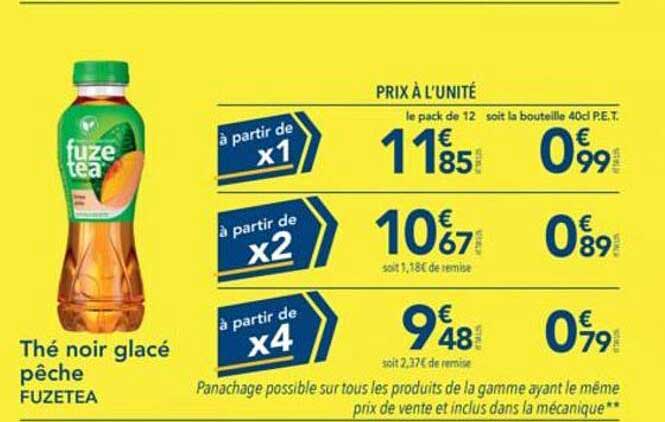 Thé noir glacé pêche FUZE TEA