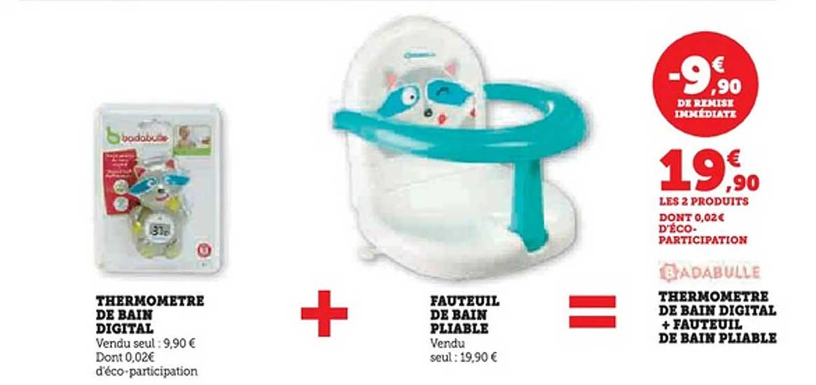 THERMOMETRE DE BAIN DIGITAL + FAUTEUIL DE BAIN PLIABLE