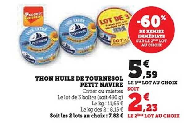 THON HUILE DE TOURNESOL PETIT NAVIRE