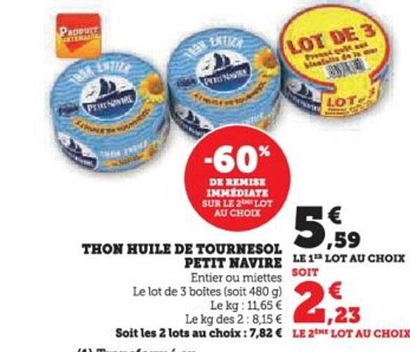 THON HUILE DE TOURNESOL PETIT NAVIRE