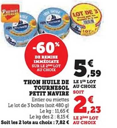THON HUILE DE TOURNESOL PETIT NAVIRE