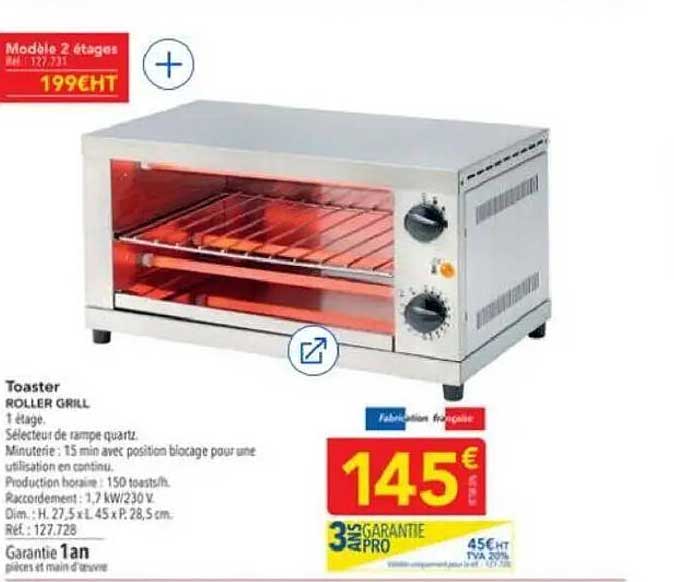 Toaster ROLLER GRILL 1 étage