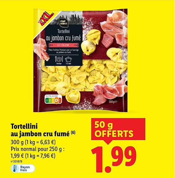 Tortellini au jambon cru fumé