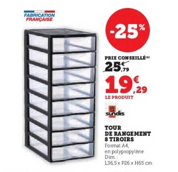 TOUR DE RANGEMENT 8 TIROIRS
