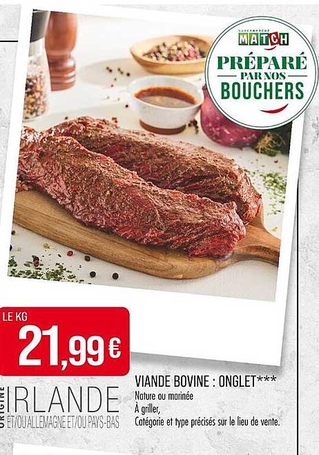 VIANDE BOVINE : ONGLET***