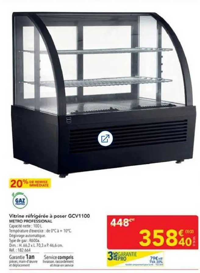 Vitrine réfrigérée à poser GCV1100