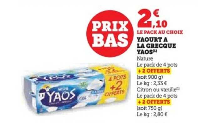 YAOURT A LA GRECQUE YAOS