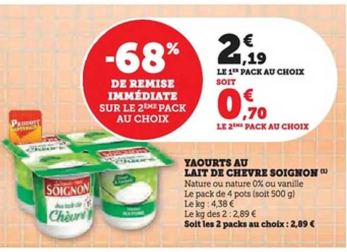 YAOURTS AU LAIT DE CHEVRE SOIGNON