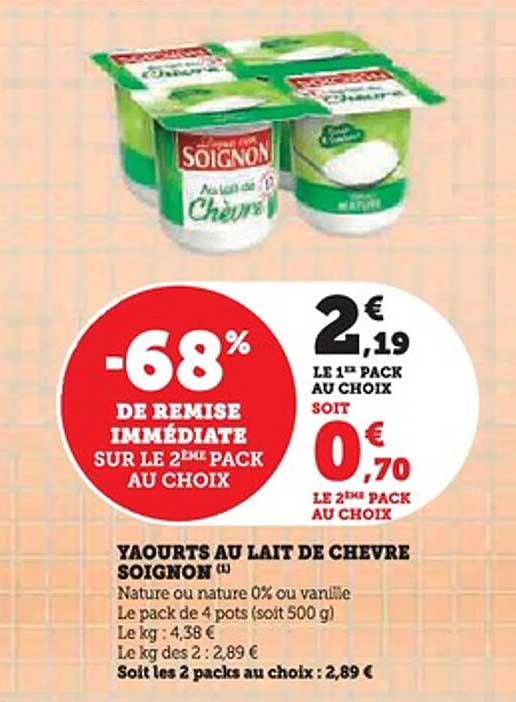 Yaourts au lait de chèvre Soignon
