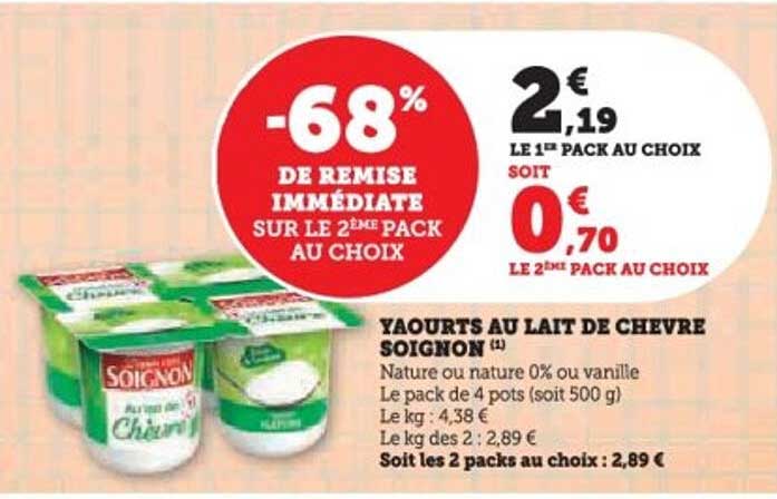 YAOURTS AU LAIT DE CHEVRE SOIGNON