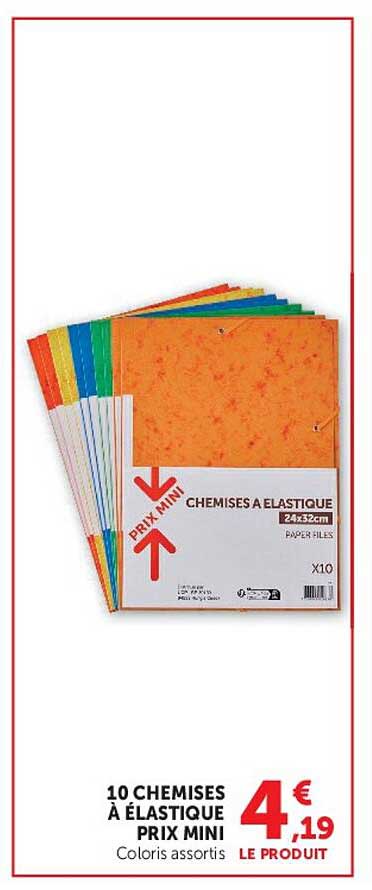 10 CHEMISES À ÉLASTIQUE PRIX MINI