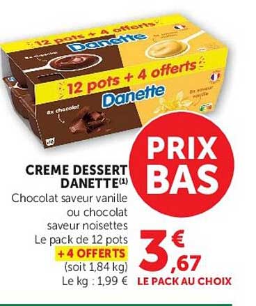 12 pots + 4 offerts Danette