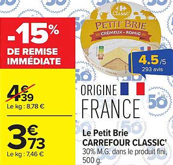 -15% DE REMISE IMMÉDIATE