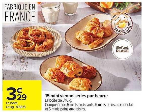 15 mini viennoiseries pur beurre