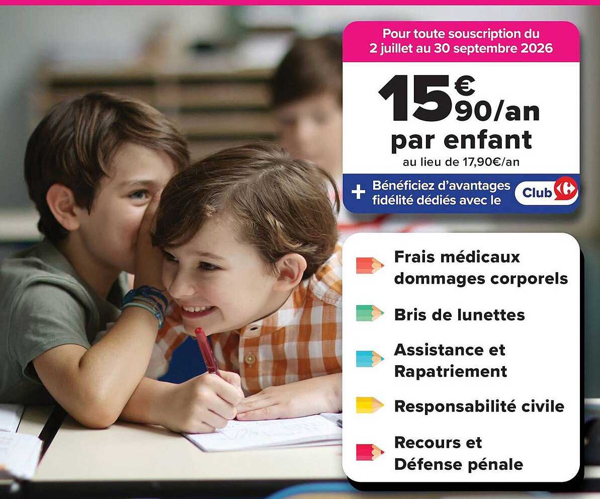 15€90/an par enfant