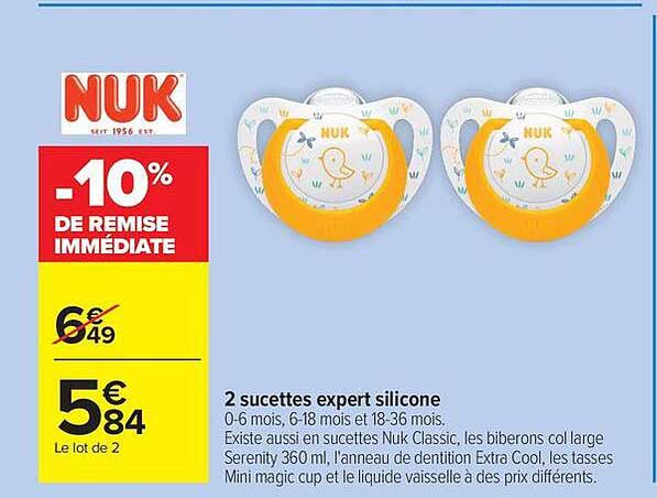 2 sucettes expert silicone
