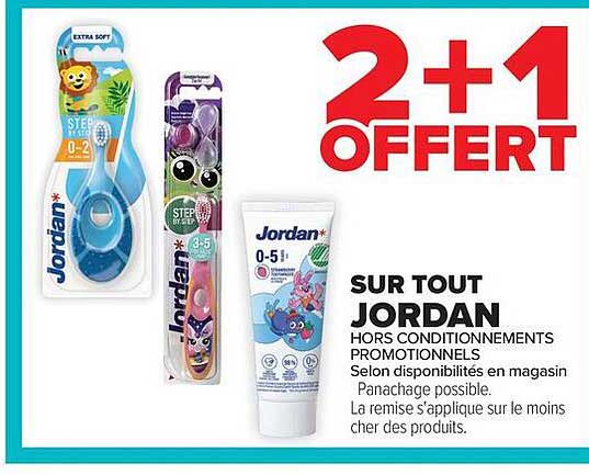 2+1 OFFERT SUR TOUT JORDAN