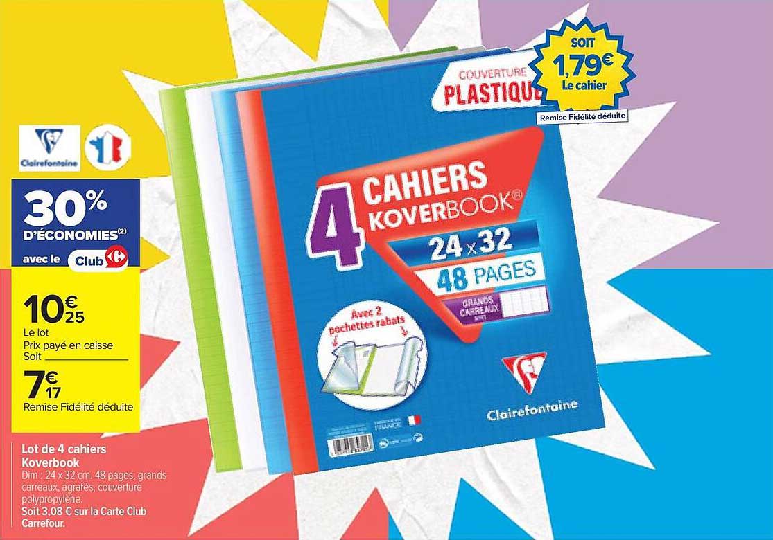 4 cahiers Koverbook 24 x 32 48 pages