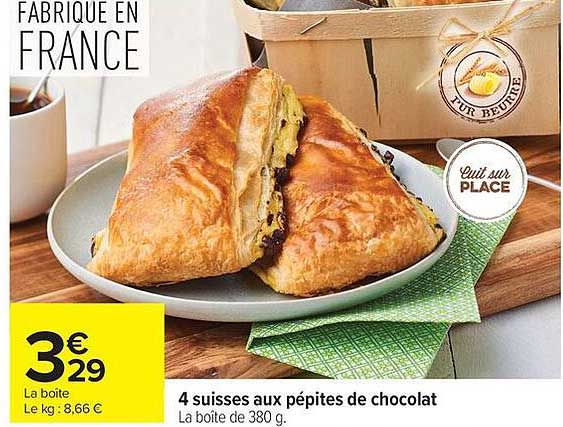 4 suisses aux pépites de chocolat