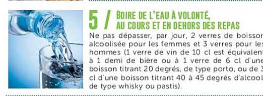 5 / BOIRE DE L'EAU A VOLONTE, AU COURS ET EN DEHORS DES REPAS
