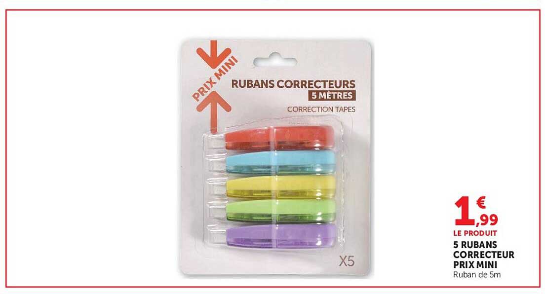 5 RUBANS CORRECTEUR PRIX MINI