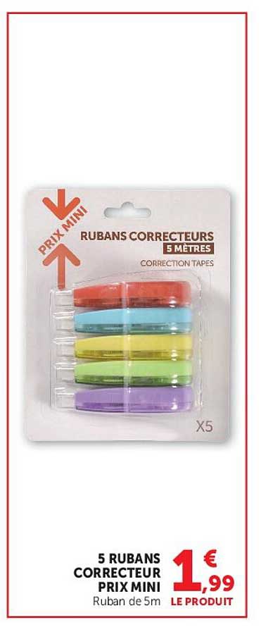 5 RUBANS CORRECTEUR PRIX MINI