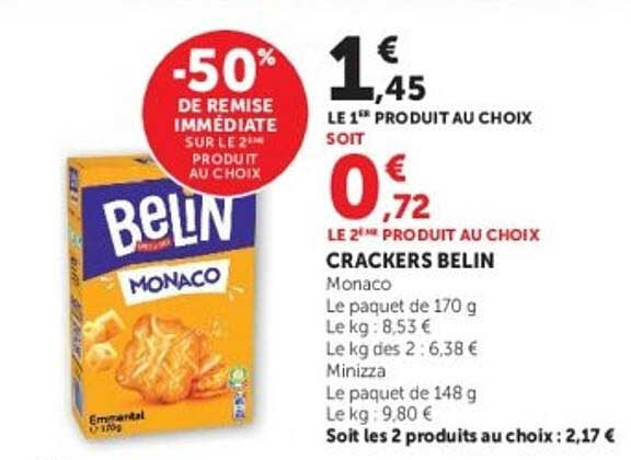 -50% de remise immédiate sur le 2e produit au choix