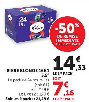 -50% DE REMISE IMMÉDIATE SUR LE 2ÈME PACK