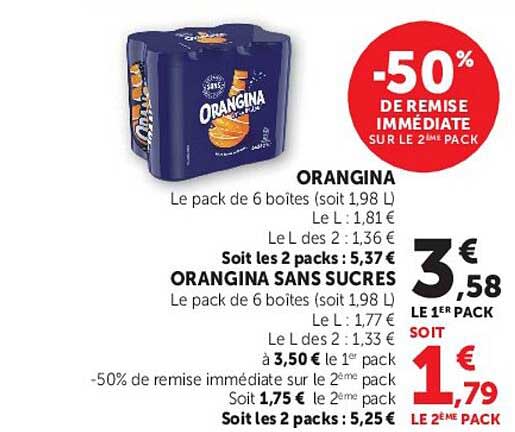 -50% DE REMISE IMMEDIATE SUR LE 2EME PACK