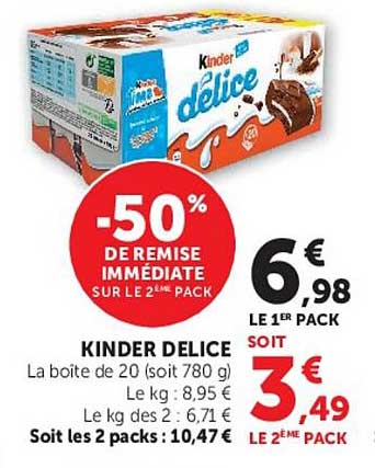 -50% DE REMISE IMMEDIATE SUR LE 2ÈME PACK