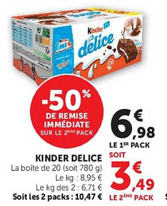 -50% DE REMISE IMMÉDIATE SUR LE 2ÈME PACK
