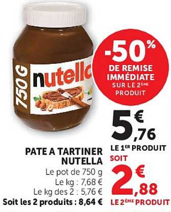 -50% DE REMISE IMMÉDIATE SUR LE 2ÈME PRODUIT