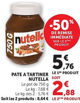 -50% DE REMISE IMMEDIATE SUR LE 2EME PRODUIT